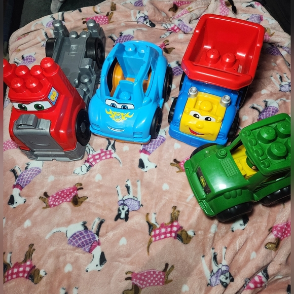 Mega Bloks Other - Mega Blok Colorful Toy Car Set for Kids 4 Vehicals!